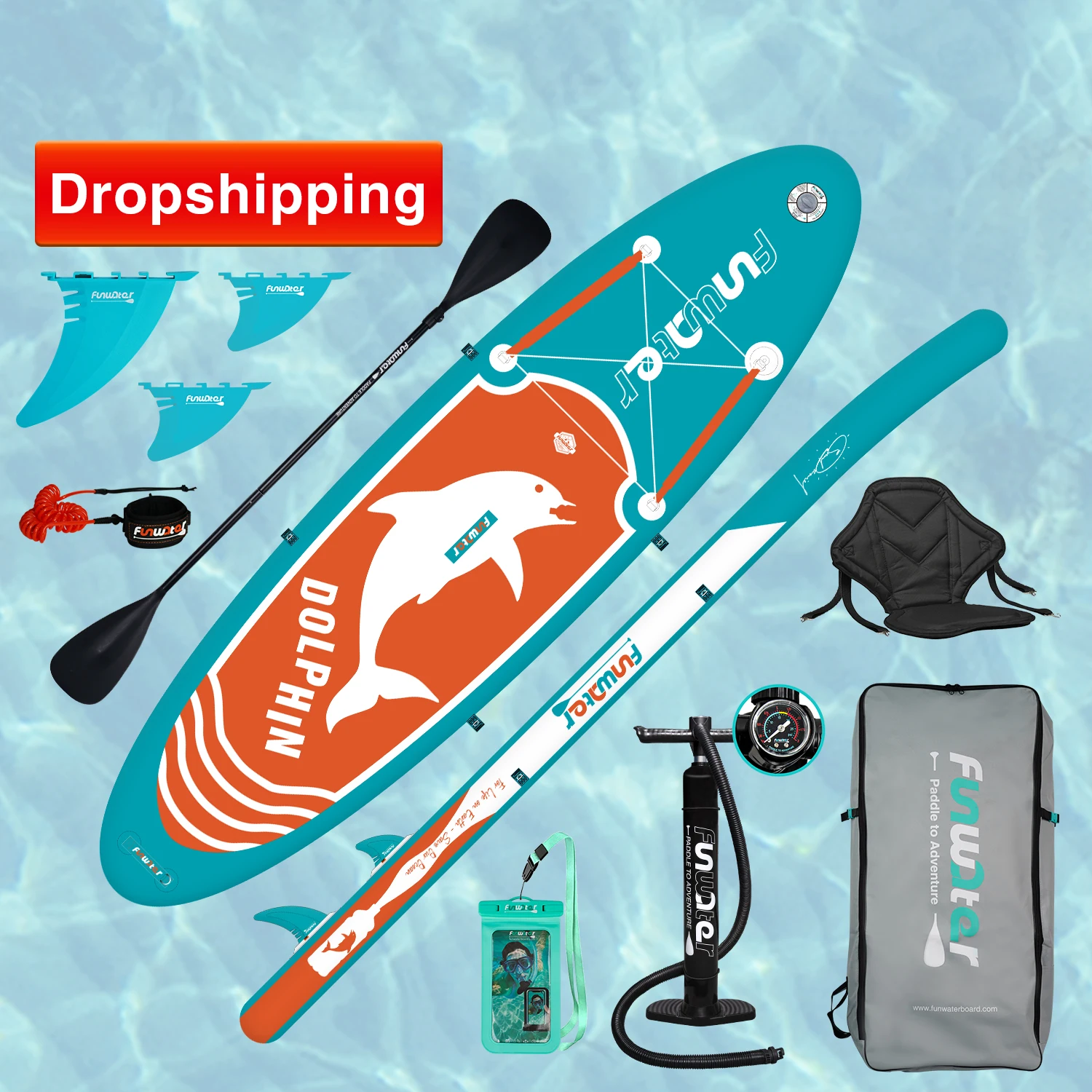 Dropshipping Factory Supply inflatable stand up paddle board surfboard sub board inflatable sup paddleboard Funwater