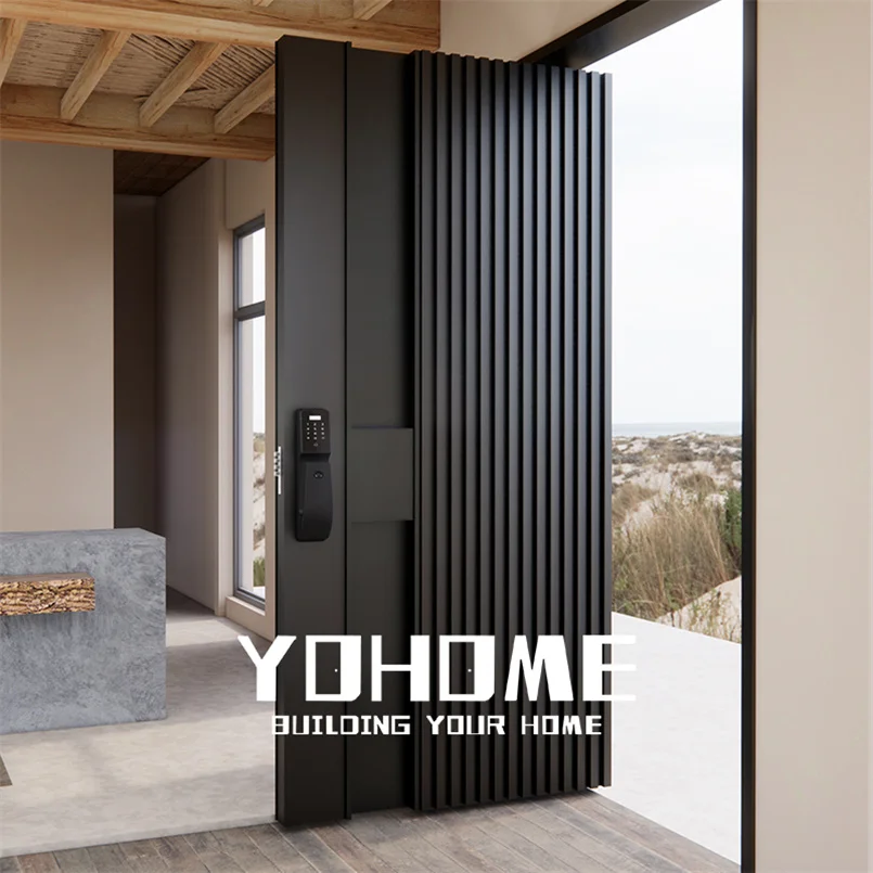 Chinese high-end brands armored metal security front door security aluminum pivot door bulletproof anti theft main door