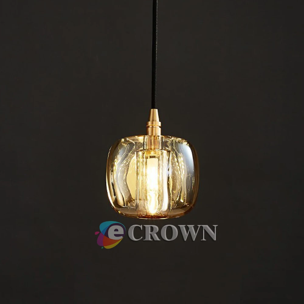 Modern Curved pure copper crystal Spotpure pendant Cute hotel lights