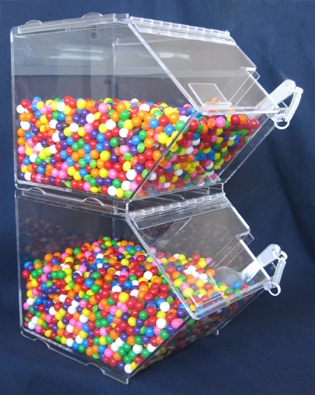 Wholesale stackable acrylic candy bins with scoop