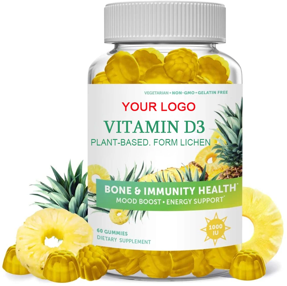 Natural Organic Vitamin D3 Gummies Plant-based From Lichen