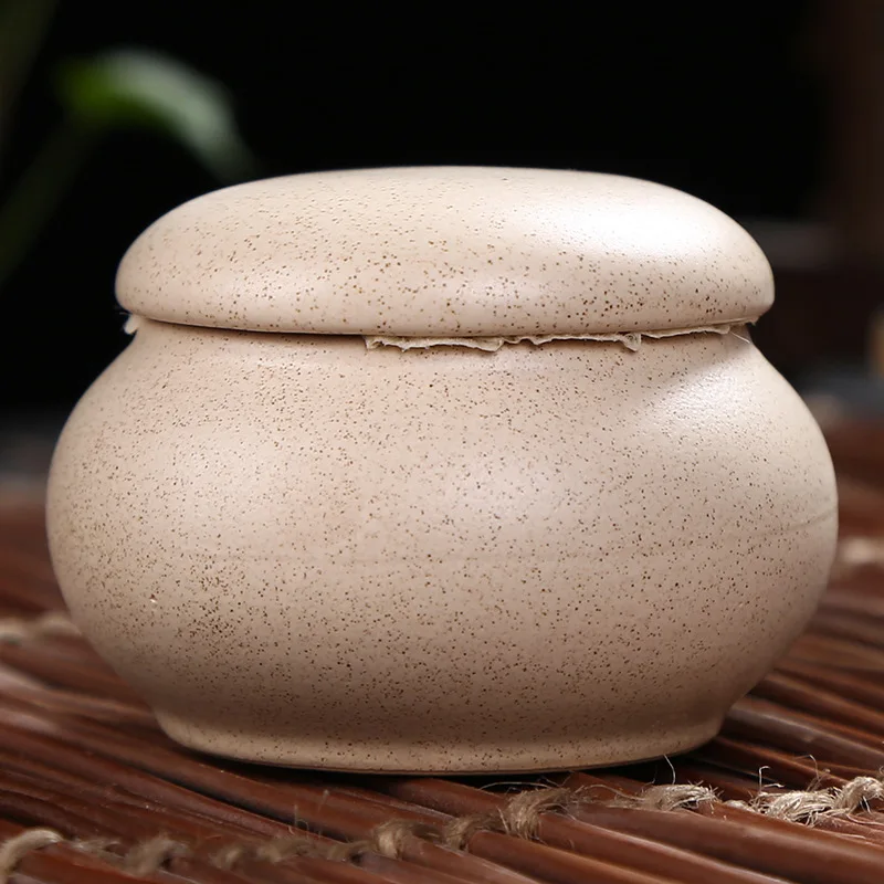 Wholesale ceramic round sealed jars spice storage jars  Ceramic Tea Cans for Matcha Powder