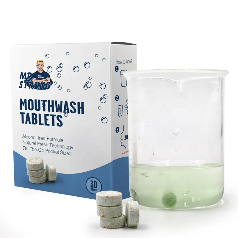 Легко хранить и принимать таблетки для ополаскивания рта в индивидуальной упаковке