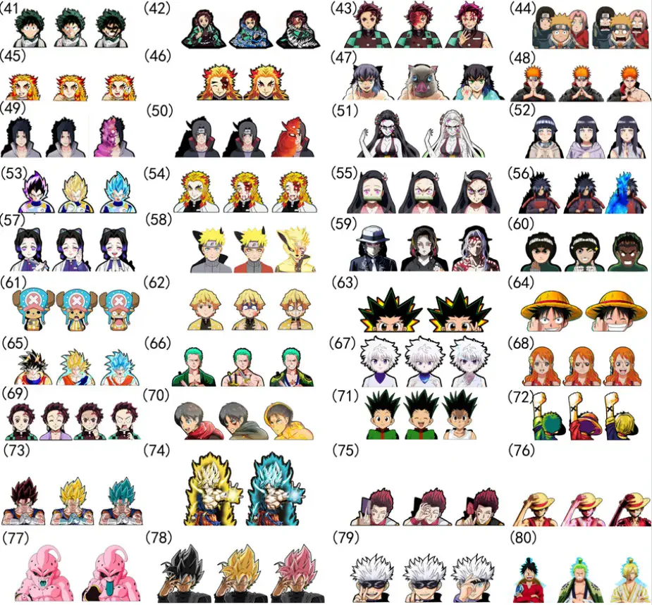 100 Style Mixed Demon Slayer Kakashi Luffy Anime Motion Stickers Cartoon Cute 3D Picture Change  Laptop Phone Car Decal Stickers