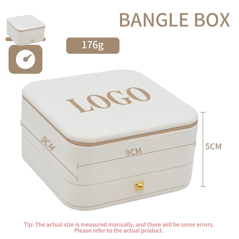 Wholesale Custom Logo PU Leather Hand Made Earring Bracelet Necklace Ring White Jewelry Packaging Box