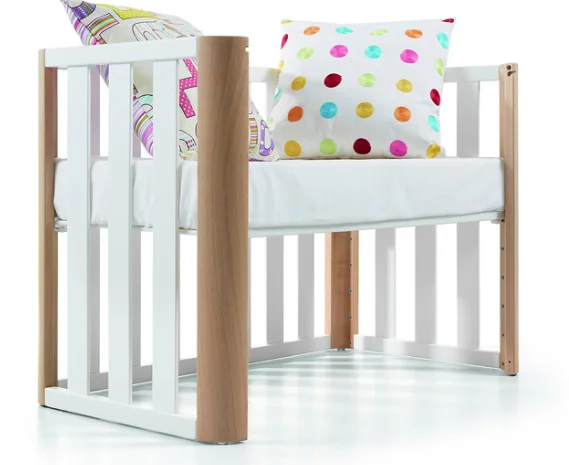 Amazing beech and pine wood baby mini crib  modern style safe baby bed
