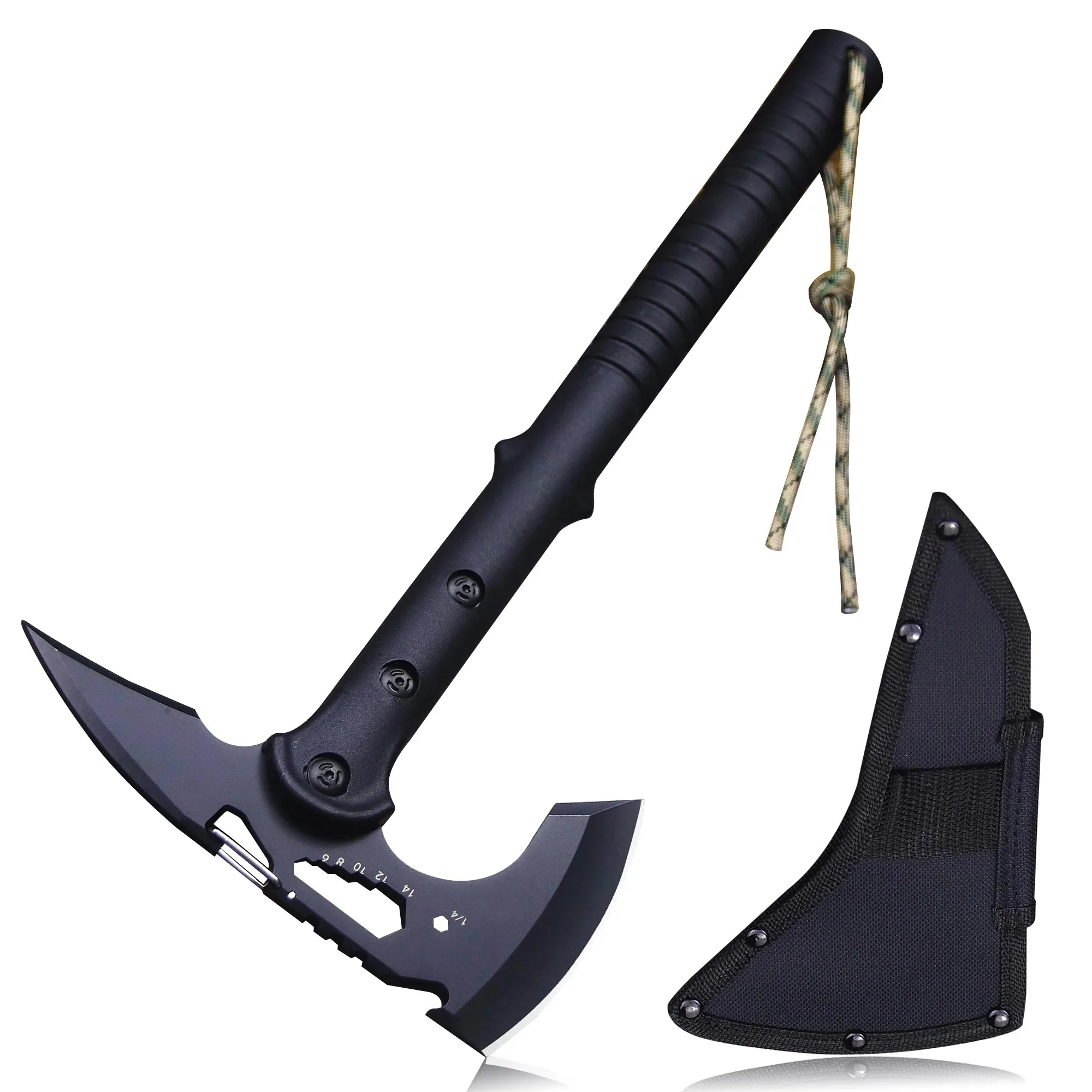 ABS Handle Black 440C Outdoor Tactical Axe, Jungle Logging Axe, Outdoor Camping Self-defense Rescue axe