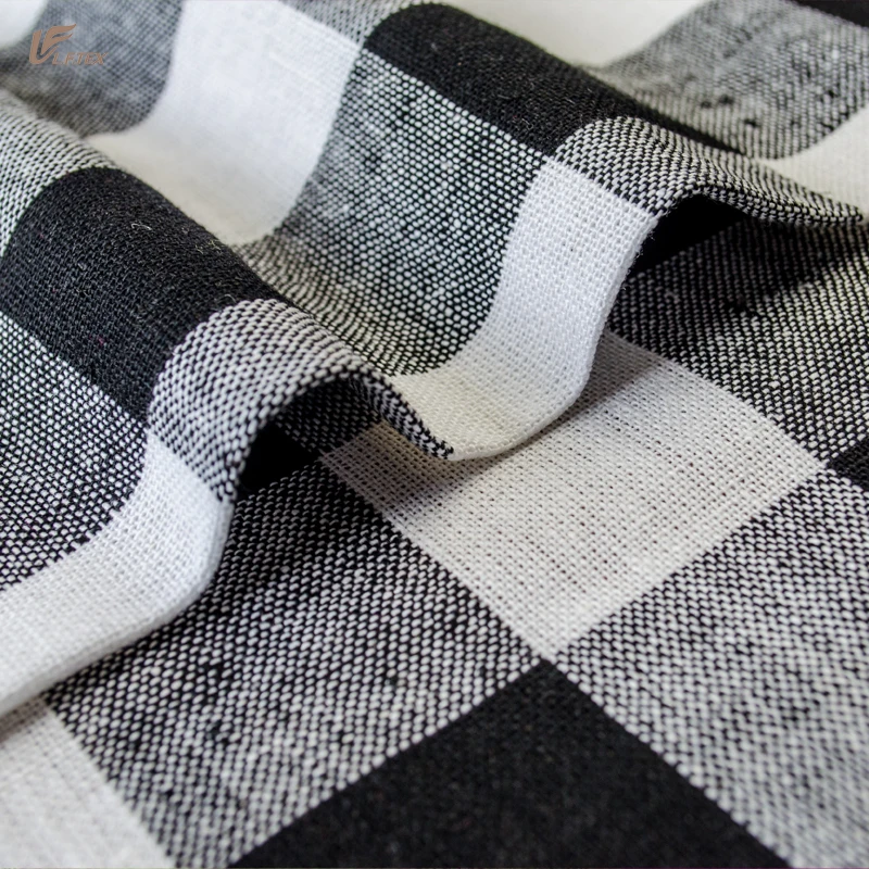 The customer can customize the color soft feeling woven yarn dyed linen fabric