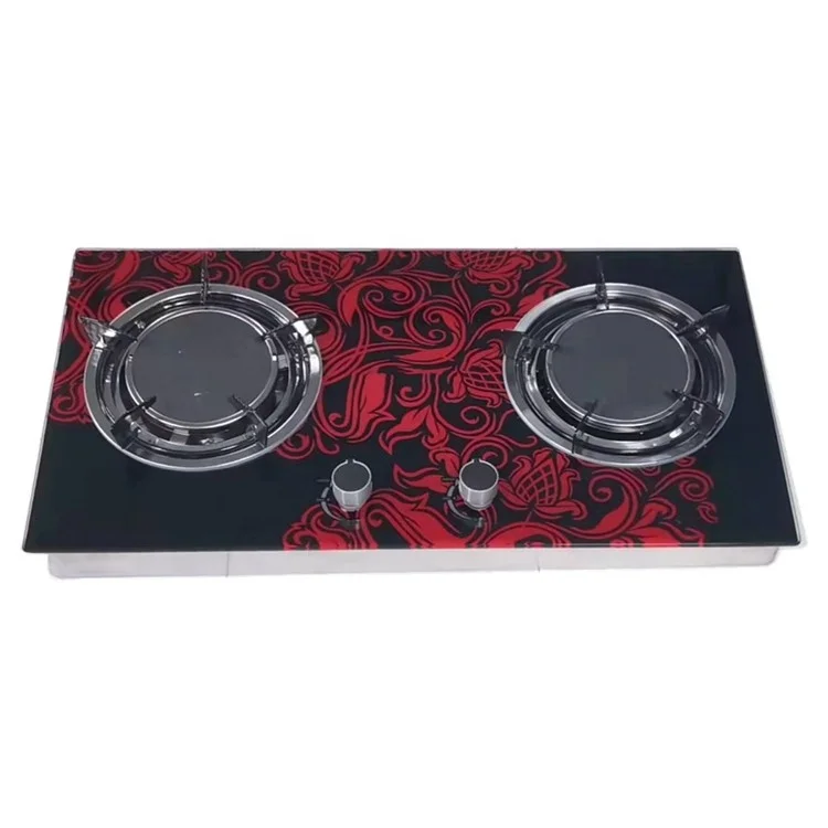 2 burner infrared cast iron burner household kitchen appliance energy saving big flame tempered glass gas burner