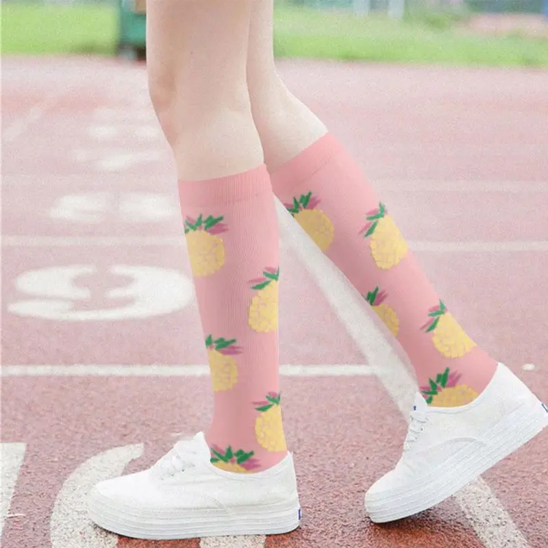 
Daily Life Fashion Girl Women Pink Cute Long Compression Socks 
