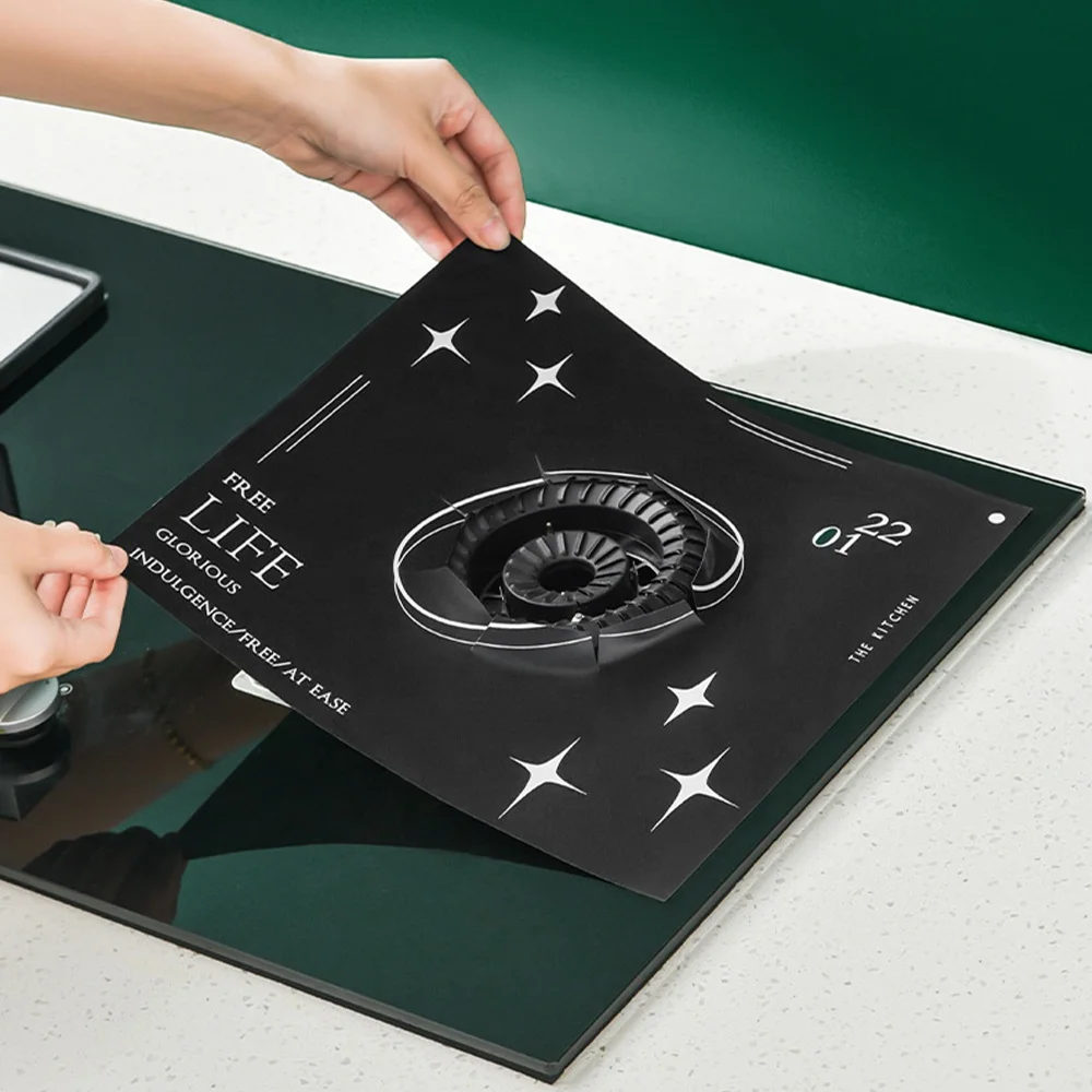 High Temperature Heat-Resistant Bpa Free Burner Stove Silicone Clean Covers Anti-fouling Pad Gas Protectors