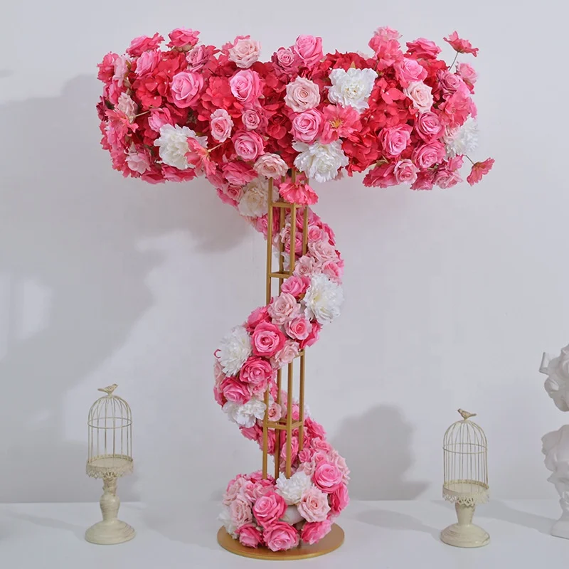 New Ferris Wheel Simulation Flower Wedding Table Placement Flower Arch Background Wall Decoration Flower Row