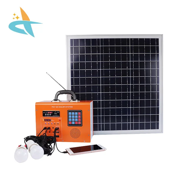 Pay As You Go 50w portable home lighting kit mini solar system off grid solar power system