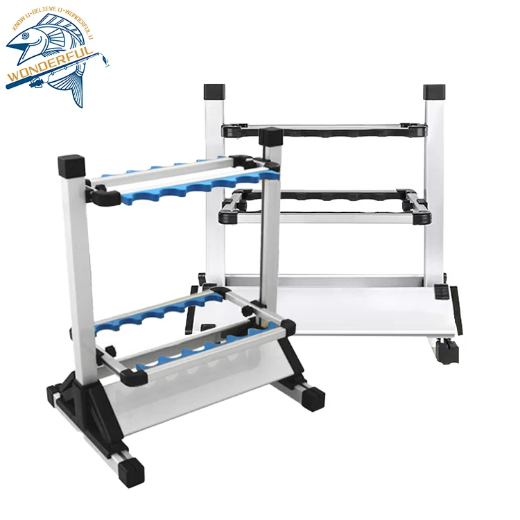 Upgraded High Quality Aluminum Alloy 12 Holes Foldable Fishing Display Support Stand Fishing Rod Rack Stand