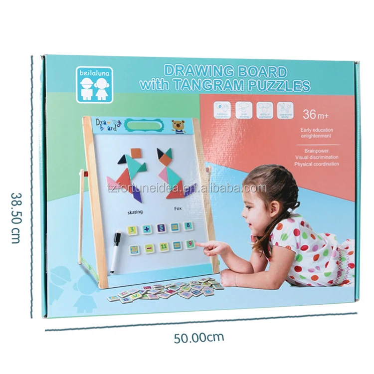 colorful wooden multi functional drawing board with chalk pen,magnetic drawing board toy for kids