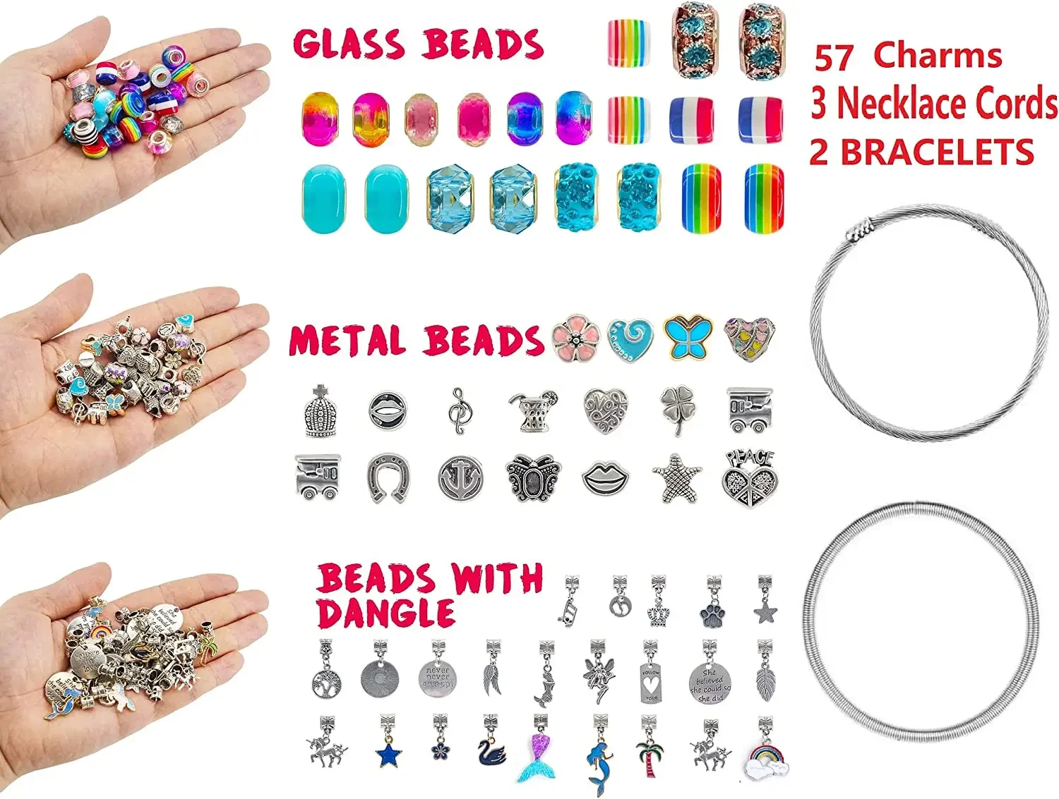 Charming DIY Jewelry Making Kit for Beginners Includes Metal Charms for Easy Pendant Bracelet and Necklace Creation for Girls