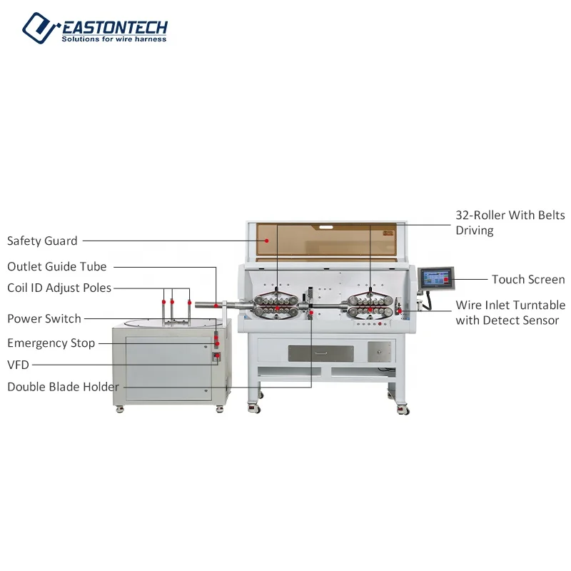 EW-05S+C 300sqmm cable Automatic wire stripping cooperative equipment machine wire coil winding machine