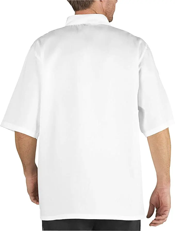 Unisex black white new design hotel kitchen staff short sleeve chef coat jacket uniform sets men women
