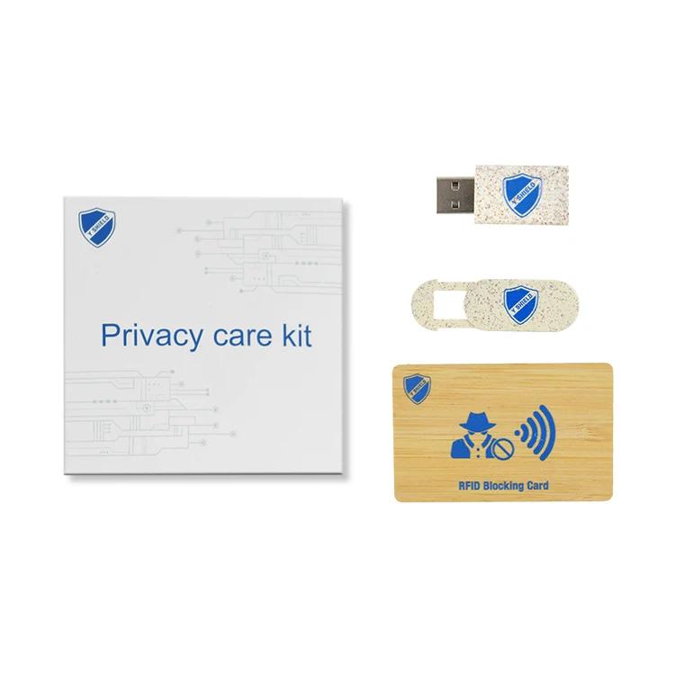 Wholesale eco-friendly privacy kits with cameral cover ,RFID blocker card and usb data shield for Laptop,phone