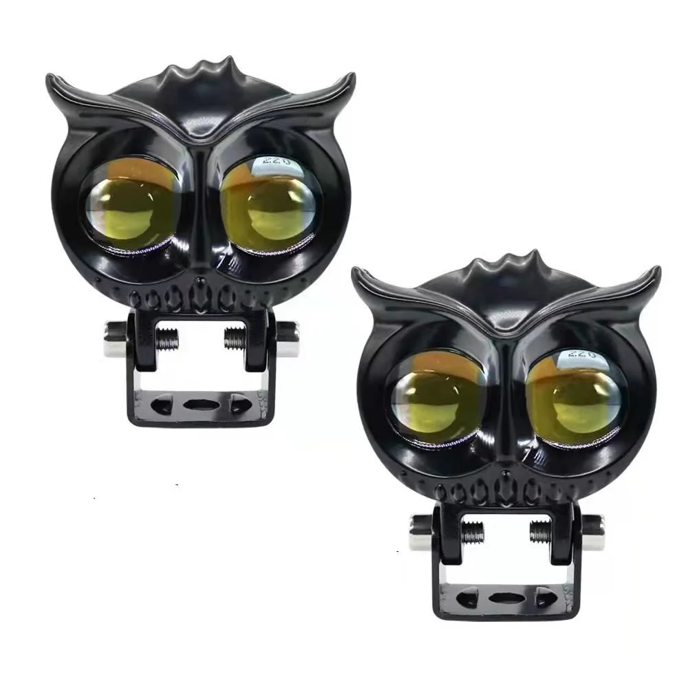 Owl Design Dual Color Led Motorcycle laser Fog Light Led Auxiliary  Lights For Motorcycle Headlight