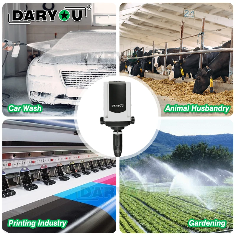 0.2-60L/h Super Flux Water driven Automatic Fertigation Dispenser Doser Hydroponic Chemical Fertilizer Injector Dosing Pump