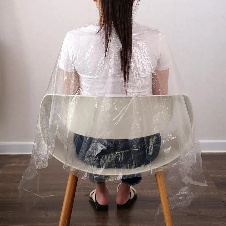 High Quality Transparent Barber Apron Haircut Bib PE Shampoo Disposable Capes Hair Salon apron women stylist salon aprons