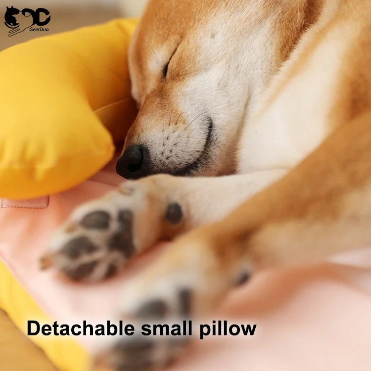 Geerduo Summer Breathable Washable Easy Cleaning Ice Silk Popsicle Shape Pet Nest for Dogs Cats Indoor Outdoor Use