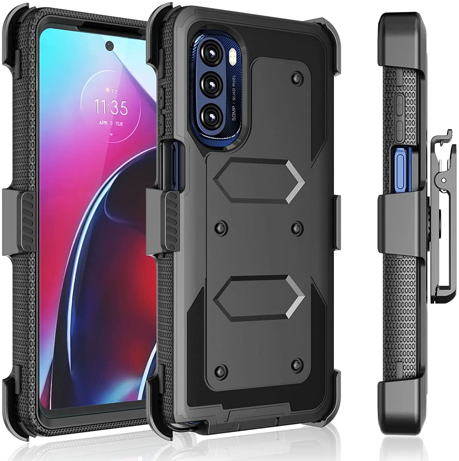 Holster Clip case for Moto Edge 30 Pro EDGE 2022 EDGE PLUS 2022 2023 Shock Absorbing Secure Swivel Defender Full Body Cover