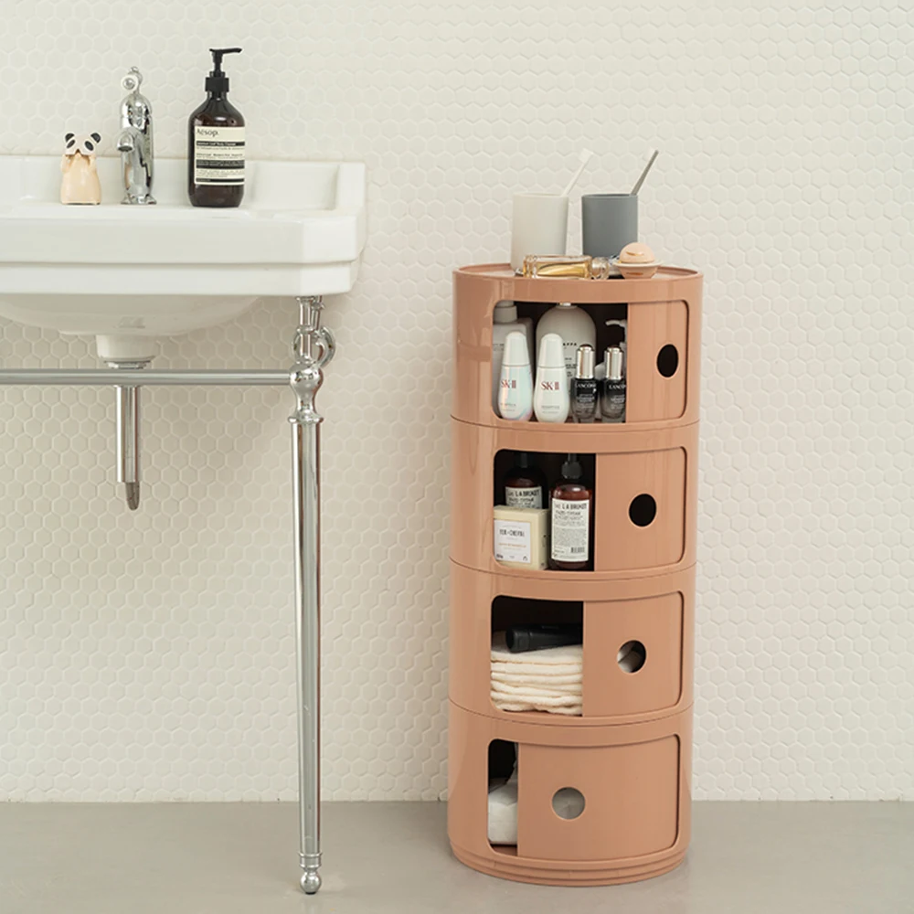 Disassemble cheap office bathroom 4 drawer plastic storage cabinets on site