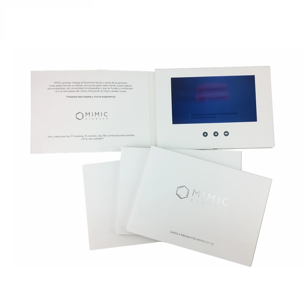 Custom 7-Inch LCD Digital Video Player Brochure for Marketing & Advertising Business Gift Card