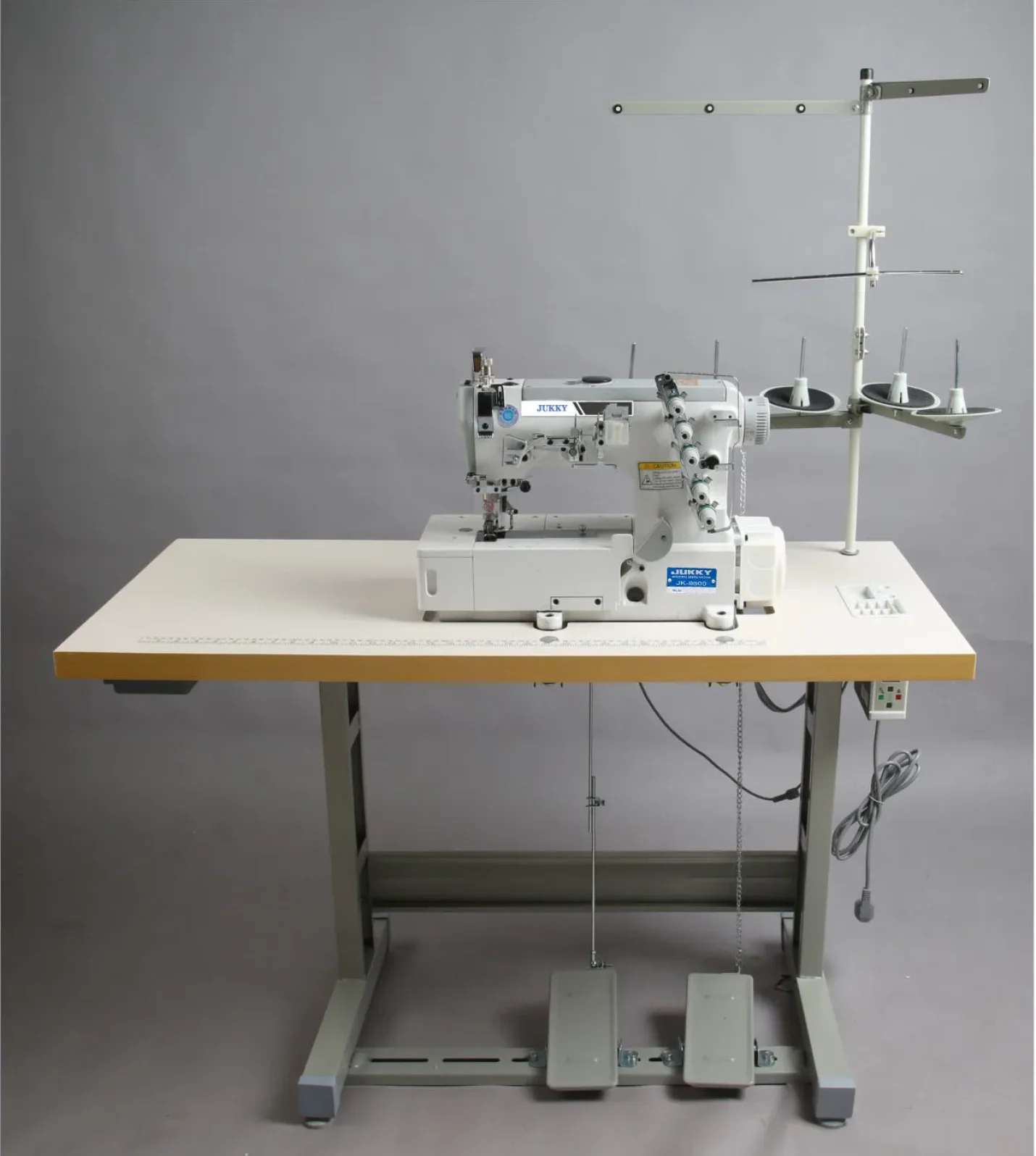 JK 500B High-Speed Interlock Sewing Machine Flat-Bed Cover Stitch Computerized Mechanical 220V Metal Construction Walking Foot