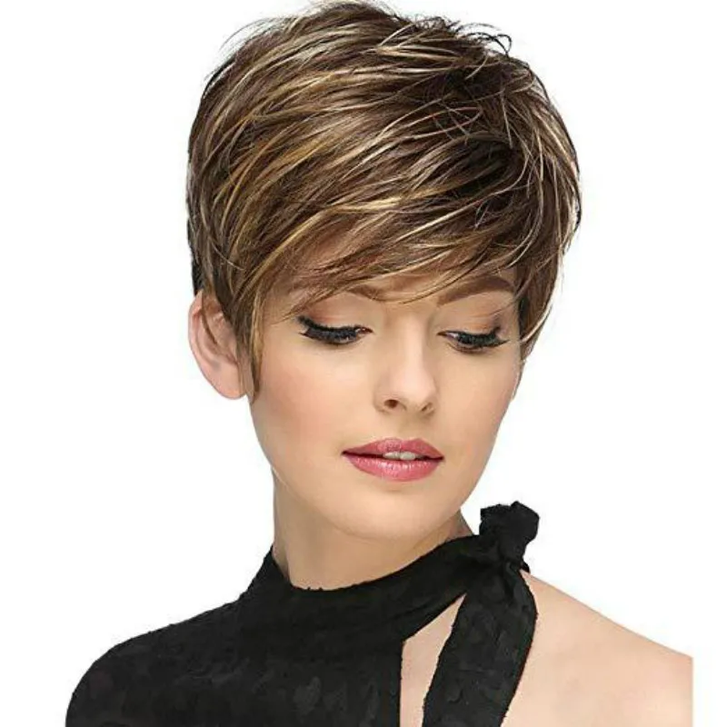 Wholesale European and American High Temperature Wig Short Straight Bob Synthetic Fashion Hair Wigs For Women