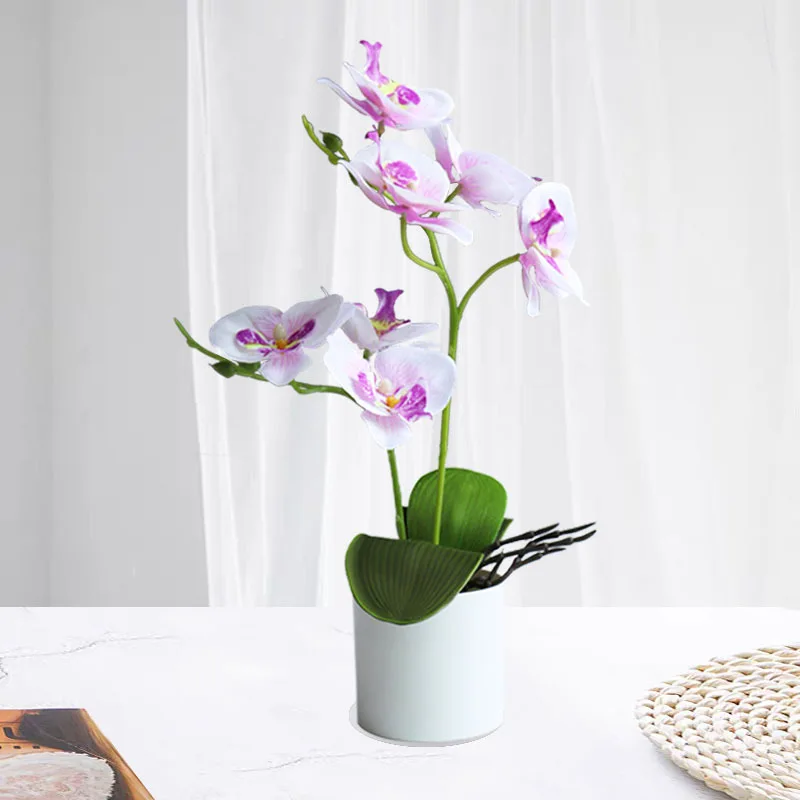 Artificial Latex Flower with Pot Wholesale Butterfly Orchid Potted