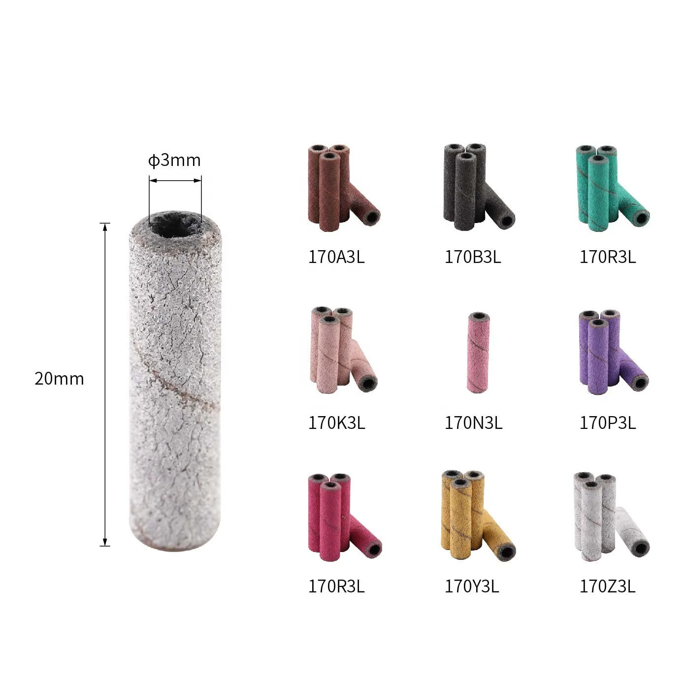 3mm Diameter Super Long Foot Care Aluminium Oxide Abrasive Sanding Bands For Nail Drill Bits