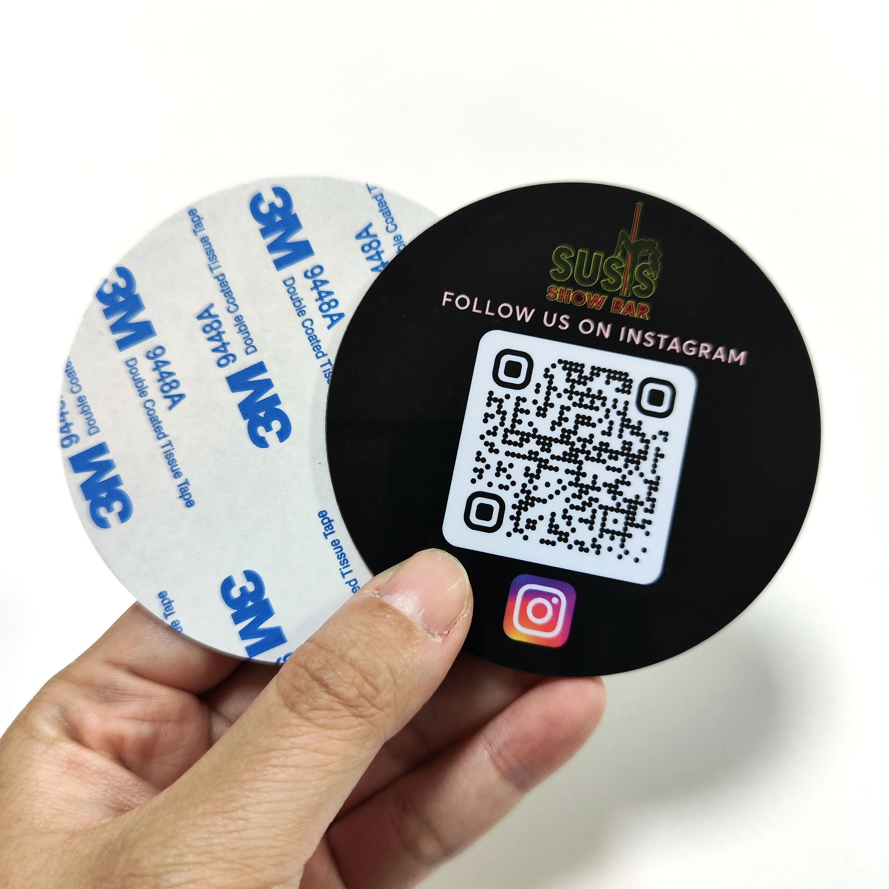 Customized Instgram Reviews Tag NFC Tag PVC Card With Chip NTAG215 For Restaurant Store