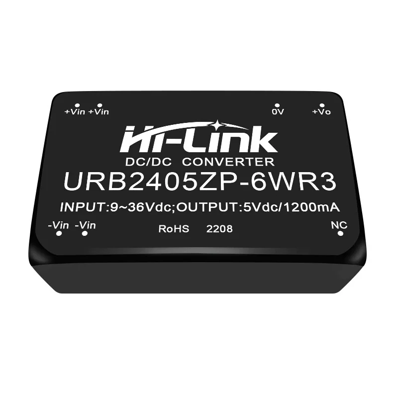 Hi-Link new mini 6W 24V to 5V DC-DC isolation power supply module URB2405ZP-6WR3 voltage regulation and step-down protection