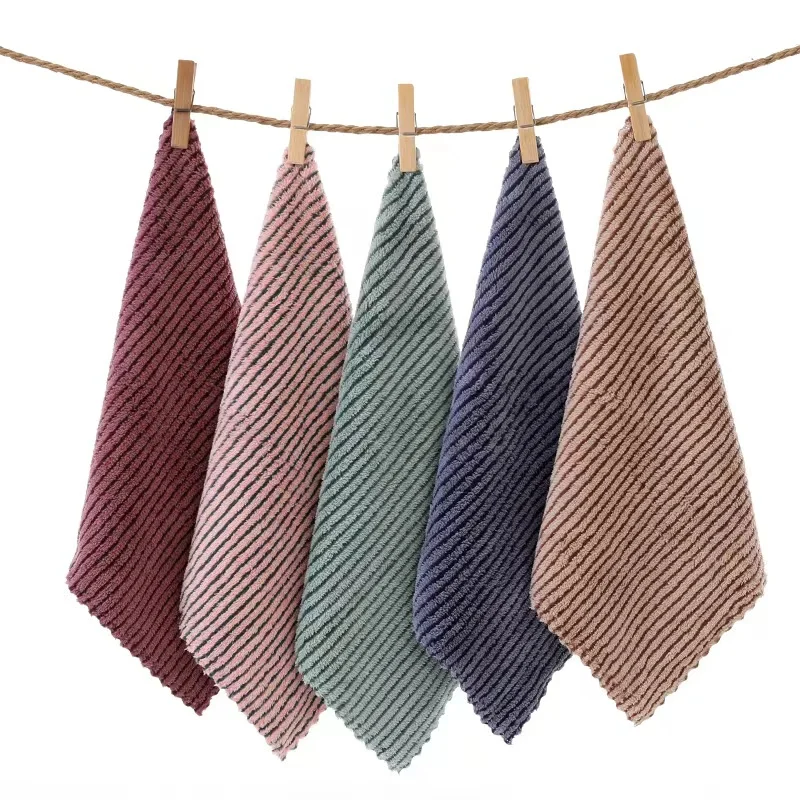 Factory Wholesale Microfiber Cleaning Cloths Custom Logo Corn Rag Kitchen Towel Reusable Absorbent for Drying Window Application