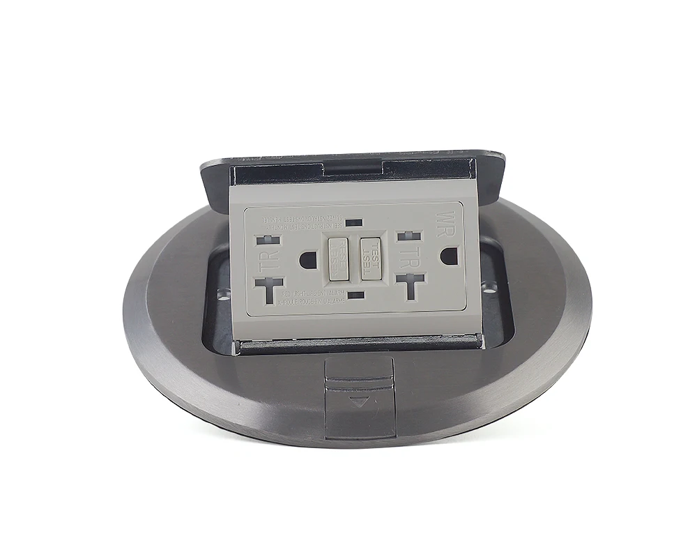 Розетка gfci, одиночное подключение данных, круглая напольная розетка из нержавеющей стали с hdm