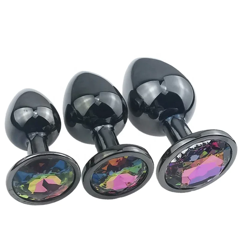Sex product gunmetal color butt plug anal plug adult massager beads sex anal toy Aluminum alloy