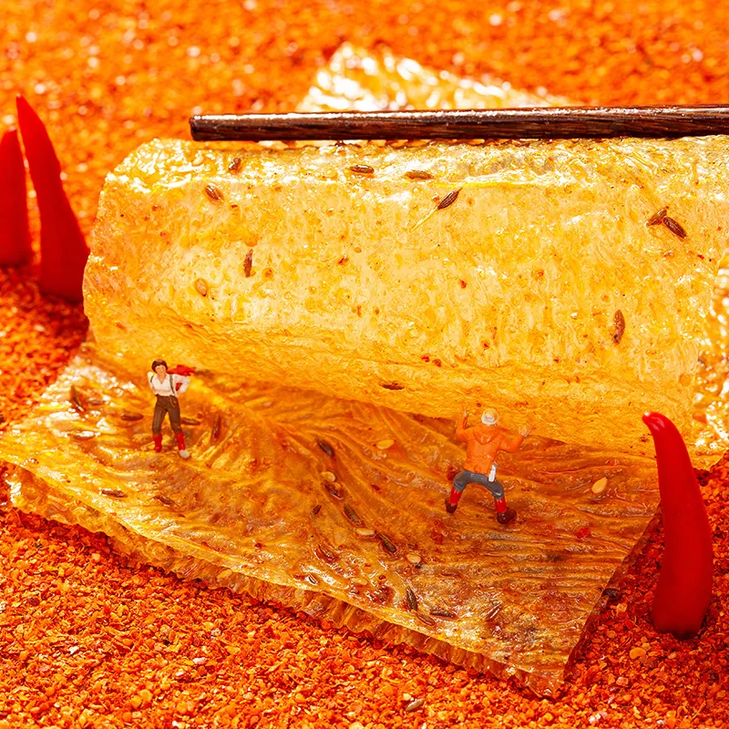 
chinese Genji Food hot spicy bean curd sheets snack spicy yummy ready to eat spicy bean food dried soybean slice lapian 