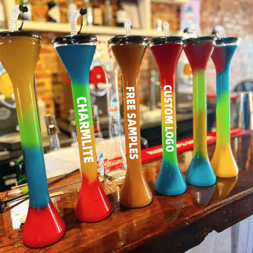 Многоразовые одноразовые праздничные карнавальные пабы Хэллоуин с длинной шеей Замороженные холодные напитки Daiquiri высокие Маргариты ледяные чашки