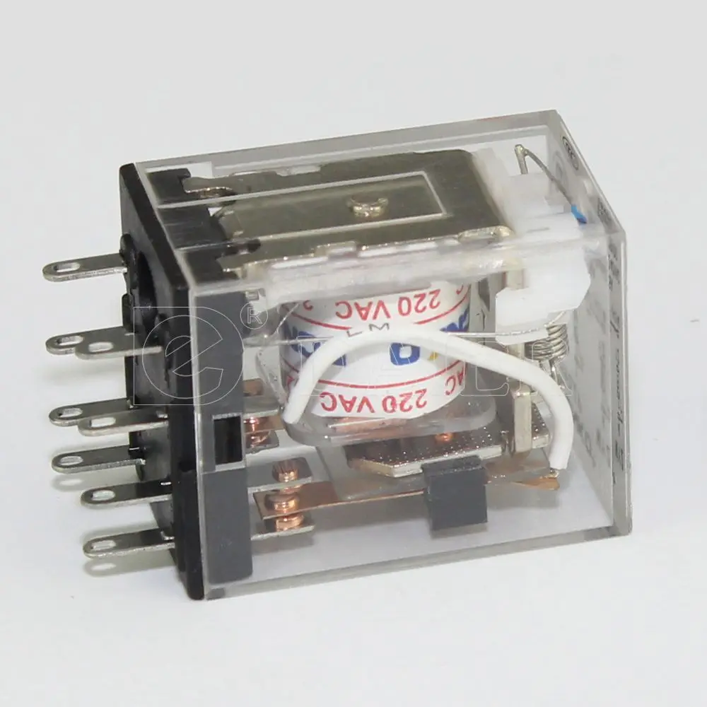 Electromagnetic 6V-250V HH52P(MY2) 12V 24V MY2N Intermediate Relay 8 Pin 2NO2NC Double Poles with Led Lamp
