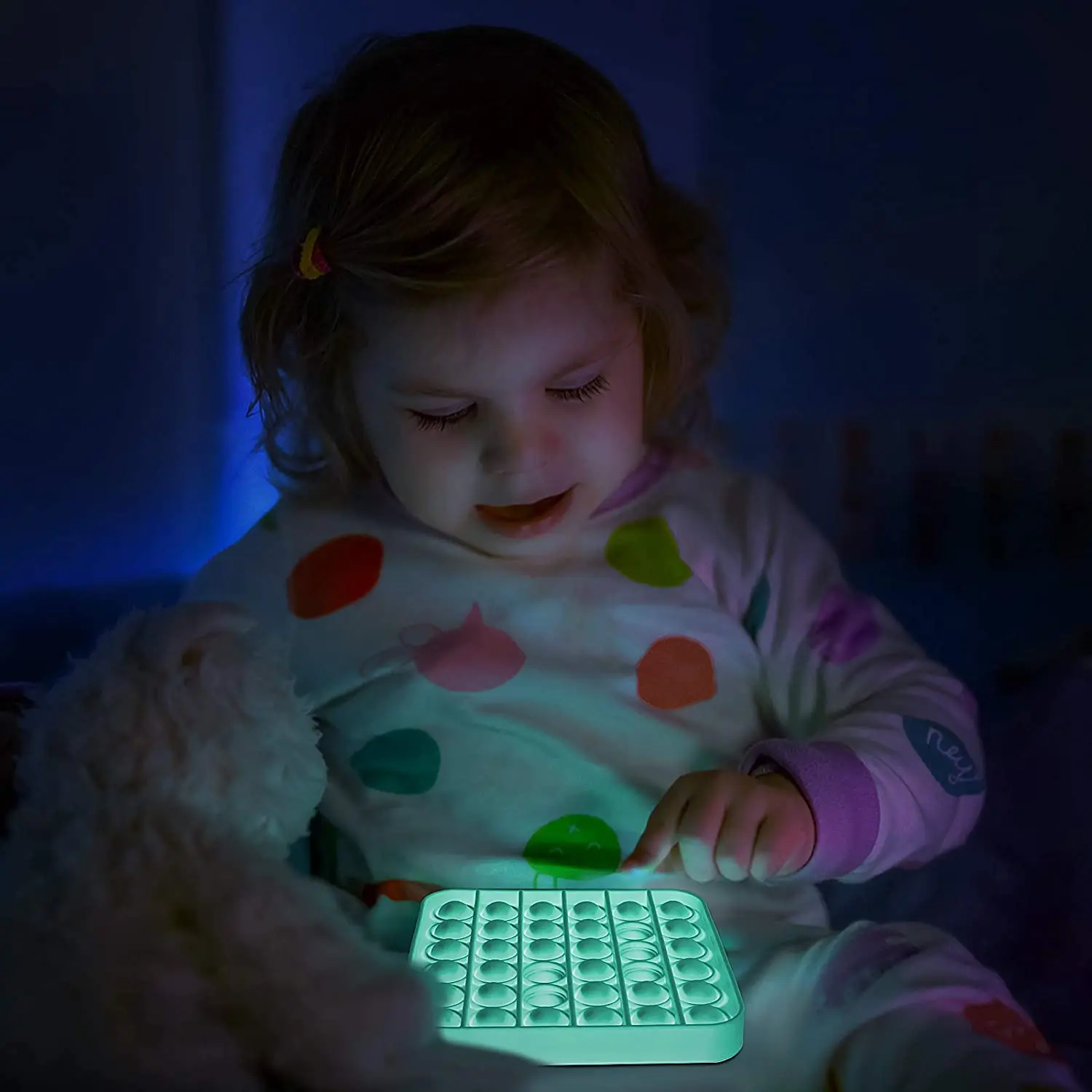 
Glow In The Dark Relief Stress Toys Novelty Gift Push Bubble Fidget Sensory Toy for Children Adults 