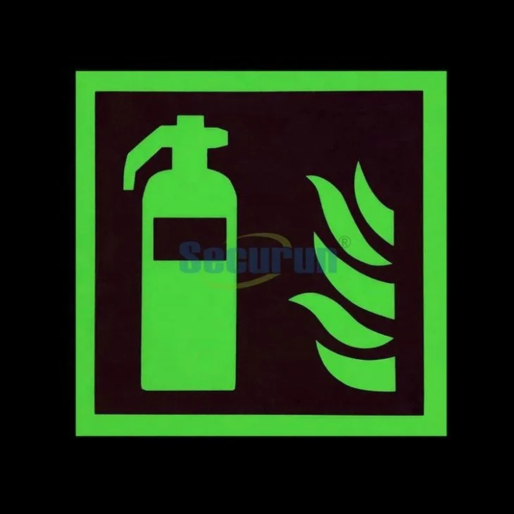Custom PVC Fire Extinguish Sign Fire Extinguisher Sticker Glow in the Dark