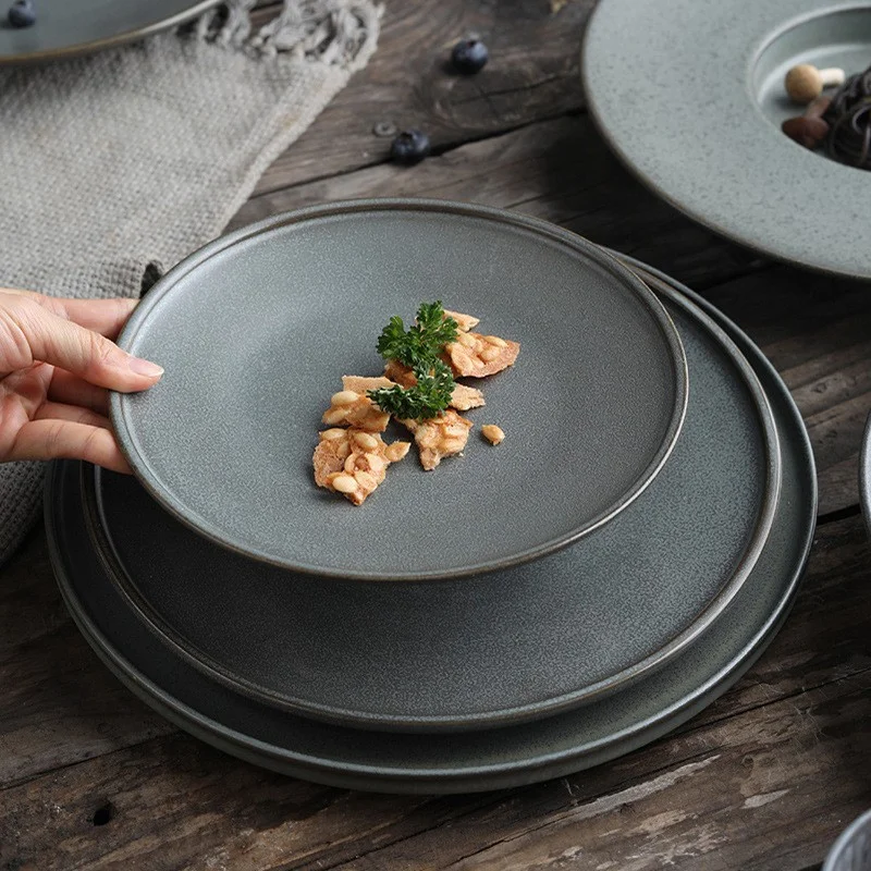 Chaozhou Grey глазурованная посуда для кухни и настольной посуды столовые тарелки ресторана подносы фарфоровые купе