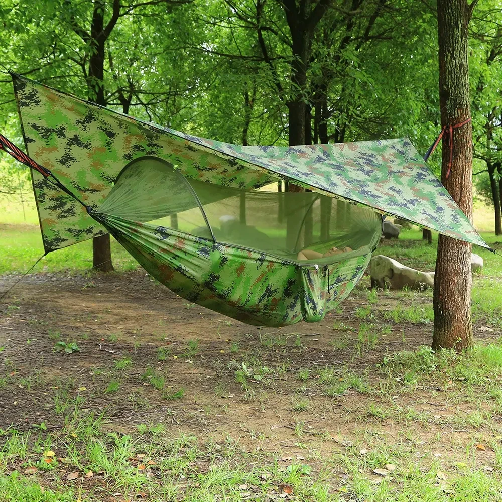 Outdoor Camping Hammock Swing Bed Nylon Fabric Technology Good Price Hammock Hanging With Mosquito Net