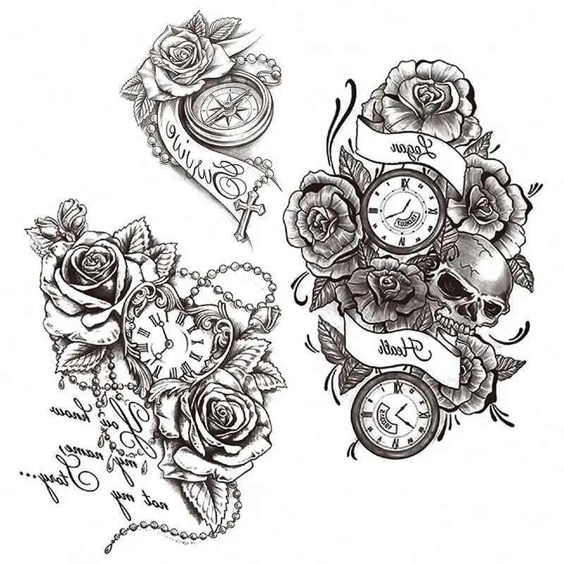 Large Image For Full Arm Temporary Tattoo Sticker Wholesale High Quality Body Visible Half Sleeve Stickers