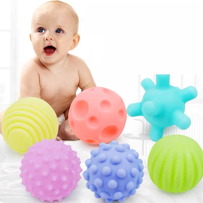Hot Sale Children Toys Ball Baby 6PCS Toddlers Grasping Sensory Toy Early Development Bath Toy