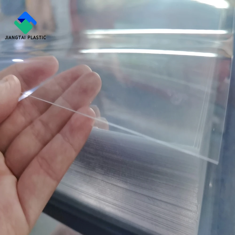 Jiangtai Plastic Hot Sale Customized Size Clear Plastic PVC Rigid Film 0.5mm 1mm Thick Transparent PVC Rigid Sheet