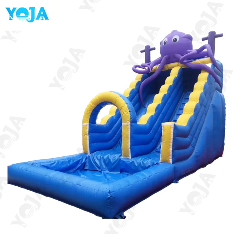 outdoor Blow Up Commercial Octopus Mini Kids Inflatable Water Park With Water Slide Swimming Pool